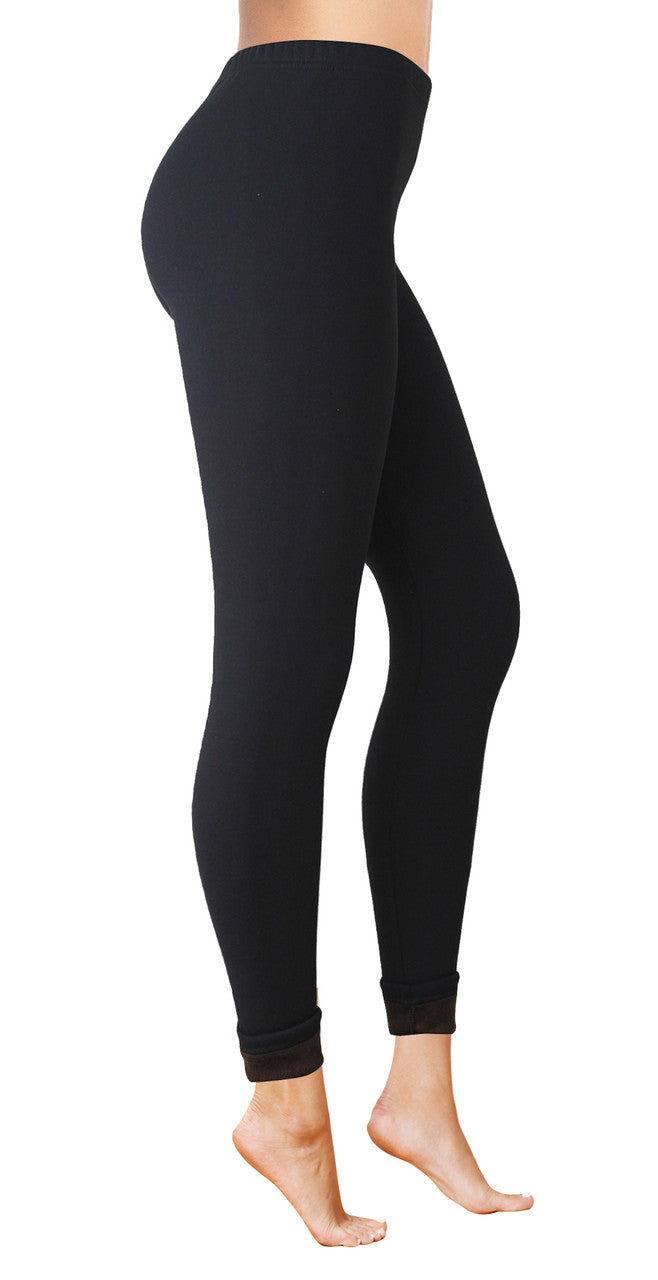 Black Premium Fur Fleece Lined Winter Leggings