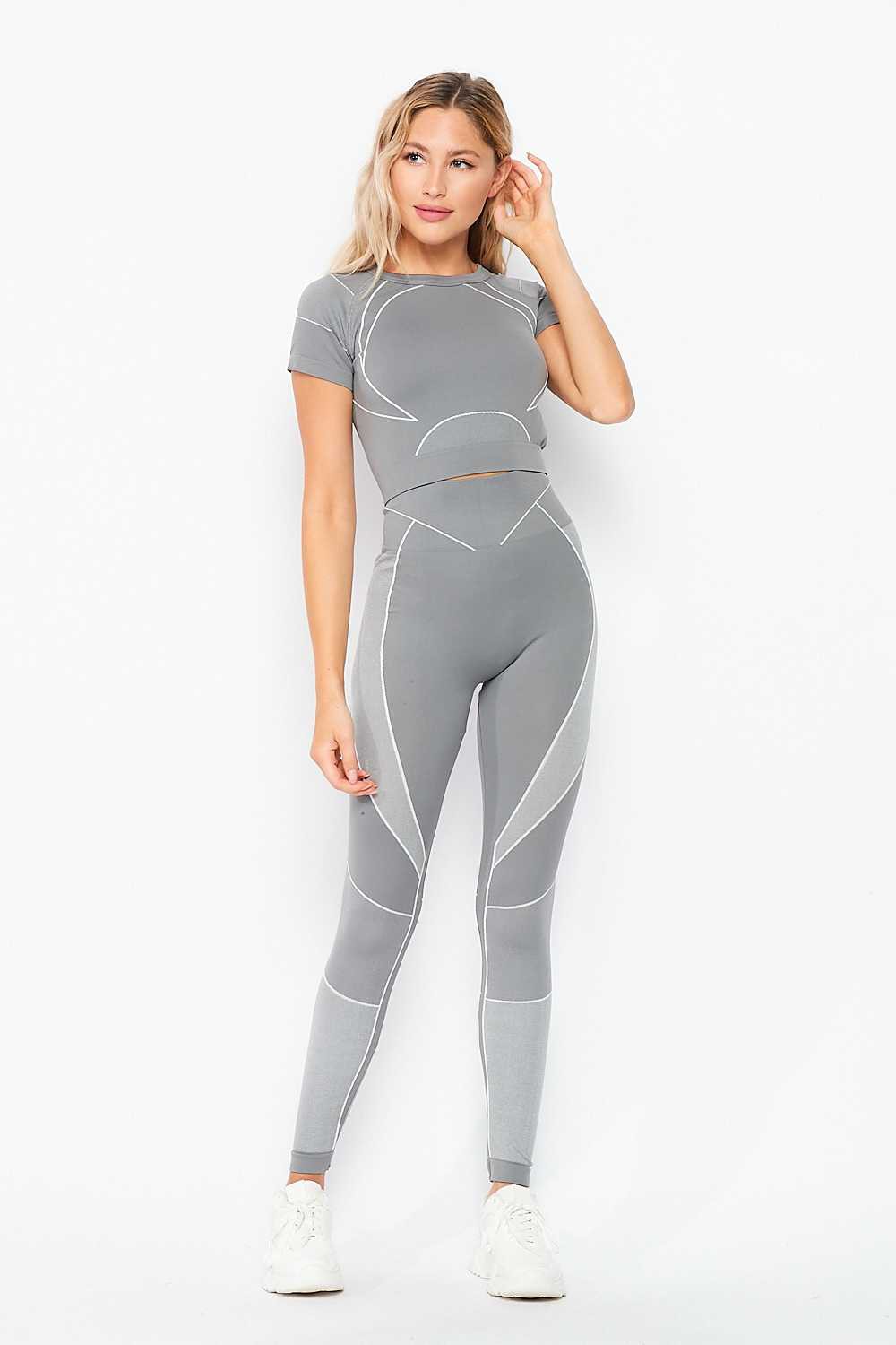 Active Seamless Cropped Top and Leggings Set