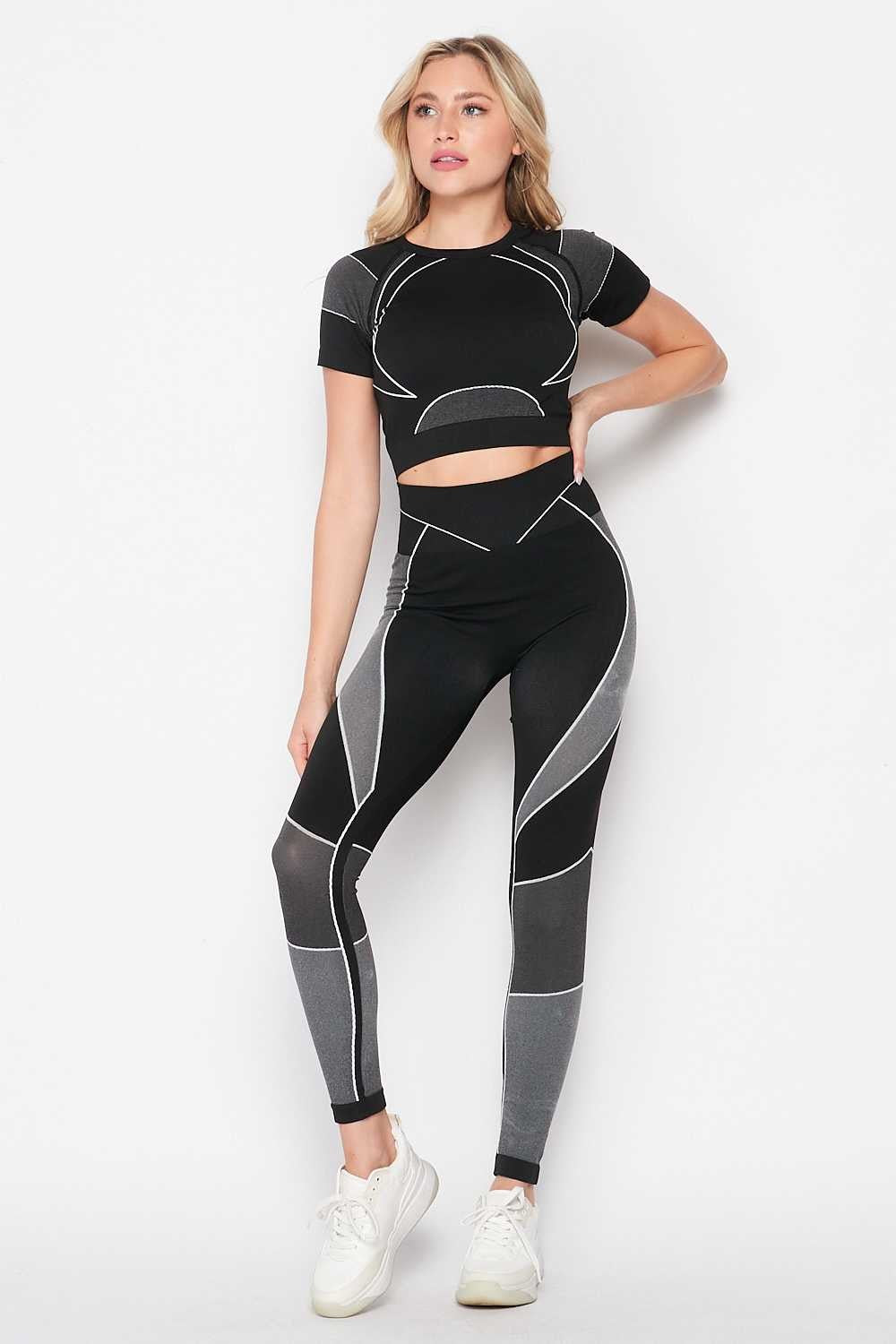 Active Seamless Cropped Top and Leggings Set
