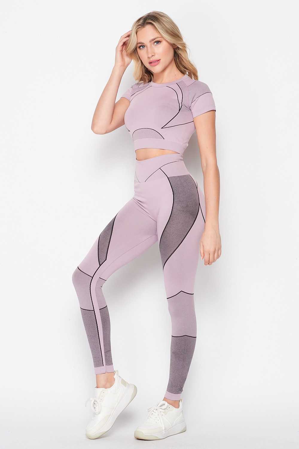 Active Seamless Cropped Top and Leggings Set