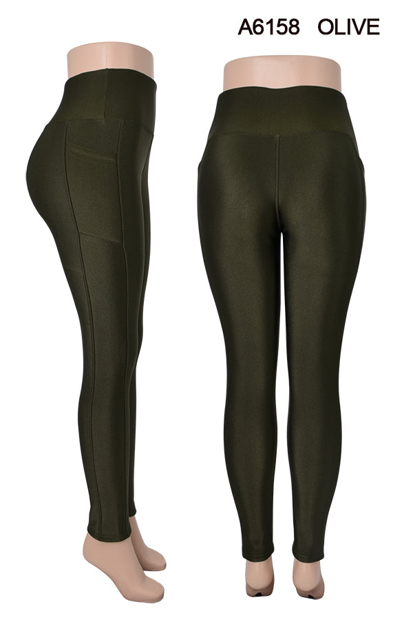 Fur Lined Winter Leggings with Pockets