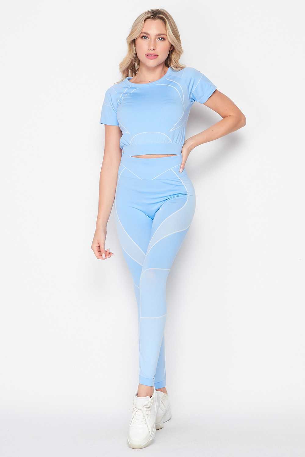 Active Seamless Cropped Top and Leggings Set