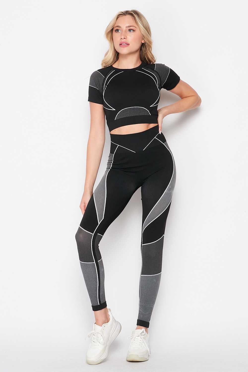 Active Seamless Cropped Top and Leggings Set