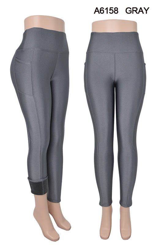 Fur Lined Winter Leggings with Pockets