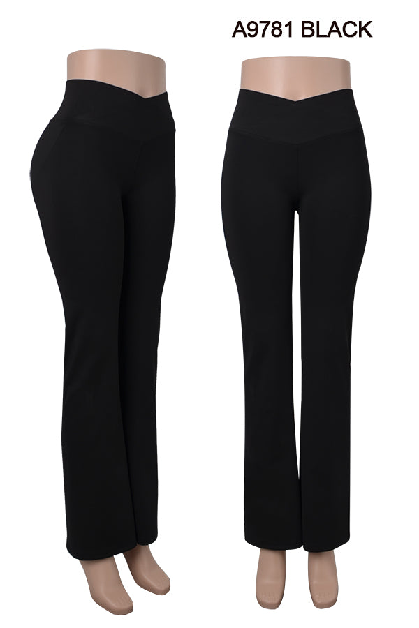 Faja Hip Lift Cross Waist Flare Yoga Legging