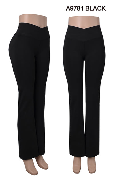 Faja Hip Lift Cross Waist Flare Yoga Legging