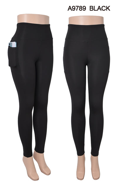 Faja Waist Slim Basic Skinny Yoga Legging With Side Pockets