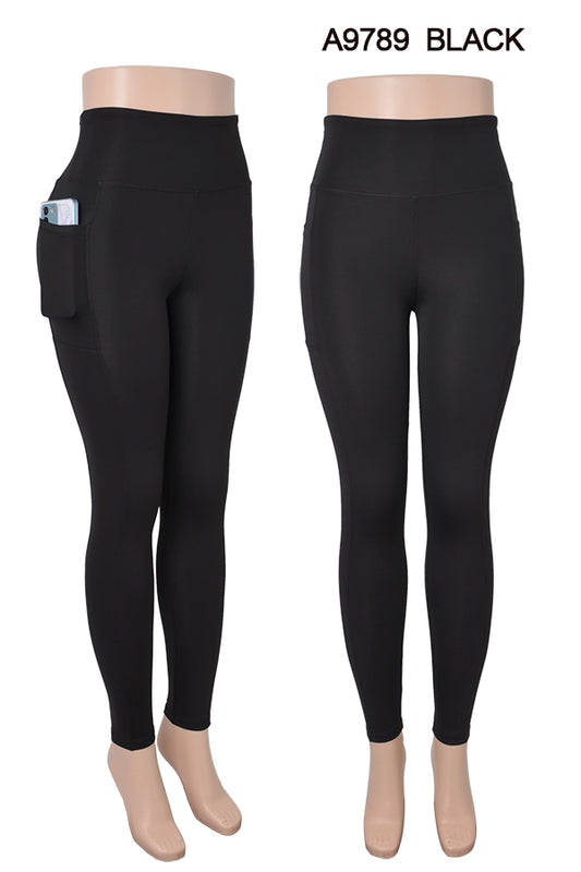 Faja Waist Slim Basic Skinny Yoga Legging With Side Pockets