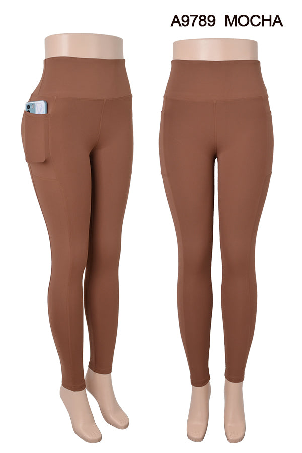 Faja Waist Slim Basic Skinny Yoga Legging With Side Pockets