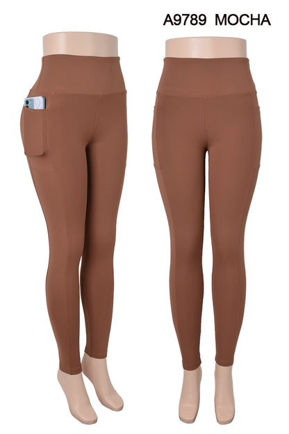 Faja Waist Slim Basic Skinny Yoga Legging With Side Pockets