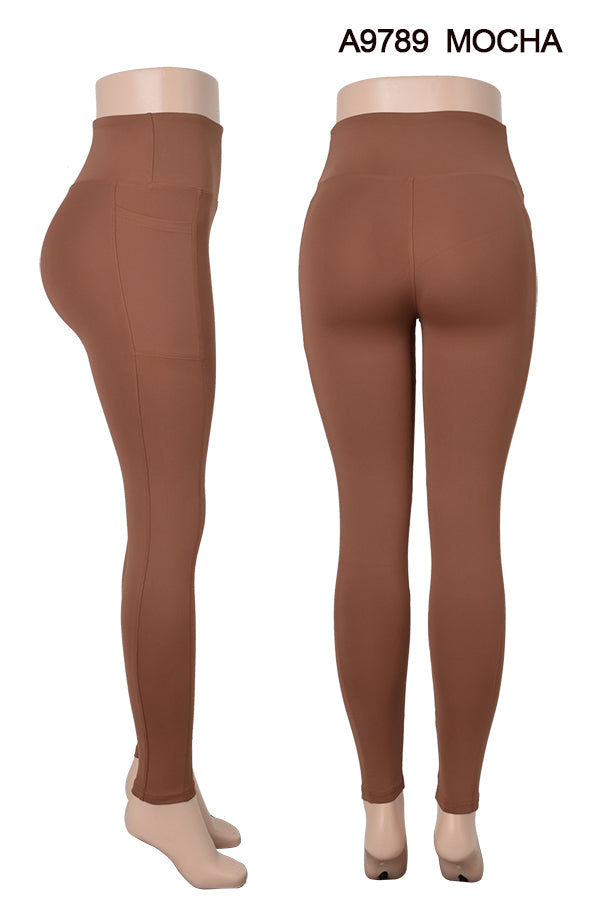 Faja Waist Slim Basic Skinny Yoga Legging With Side Pockets