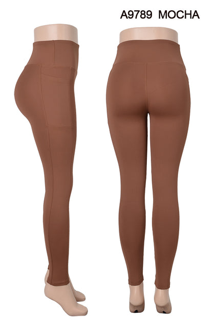 Faja Waist Slim Basic Skinny Yoga Legging With Side Pockets