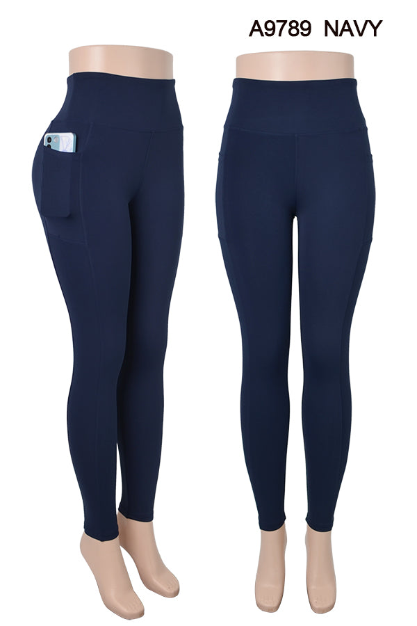 Faja Waist Slim Basic Skinny Yoga Legging With Side Pockets