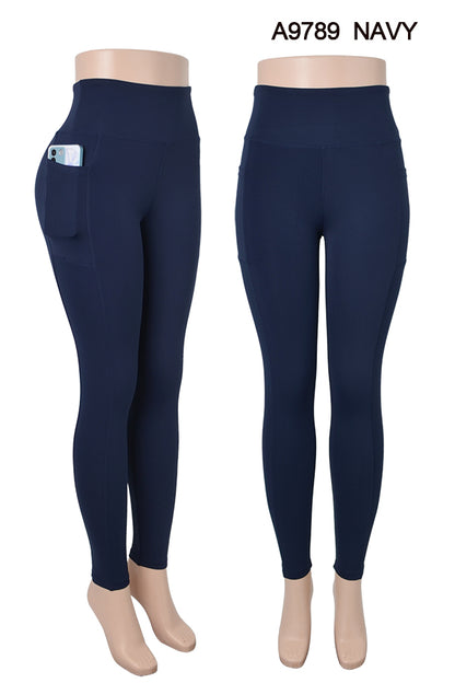 Faja Waist Slim Basic Skinny Yoga Legging With Side Pockets