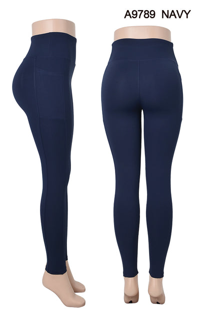 Faja Waist Slim Basic Skinny Yoga Legging With Side Pockets