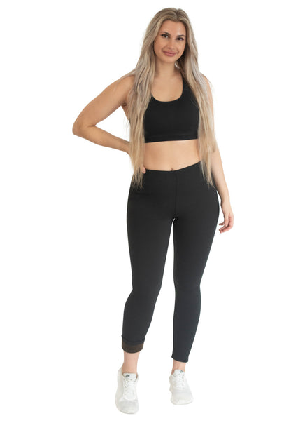 Black Premium Fur Fleece Lined Winter Leggings