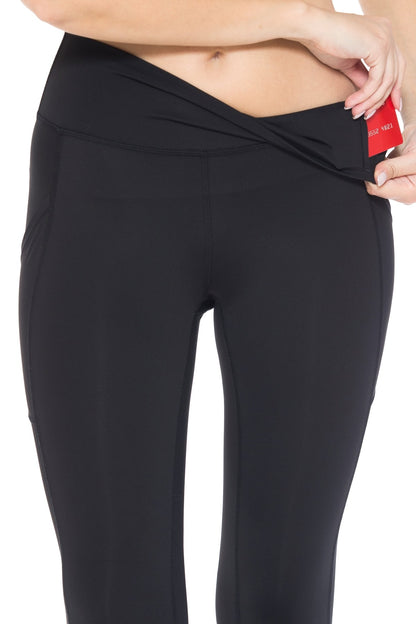 Nylon Capri Leggings With Side Pockets