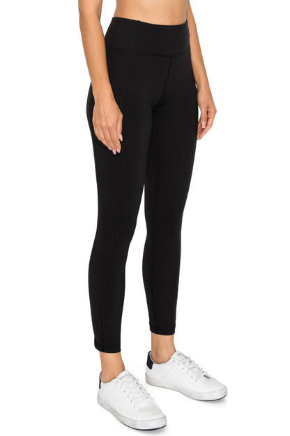 Solid Active 7/8 Length Leggings With Side Pockets