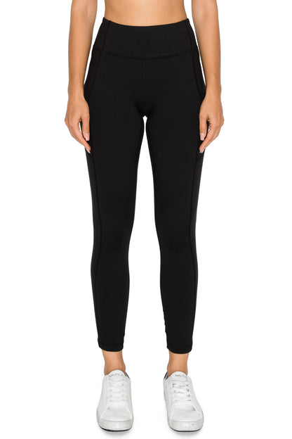 Solid Active 7/8 Length Leggings With Side Pockets